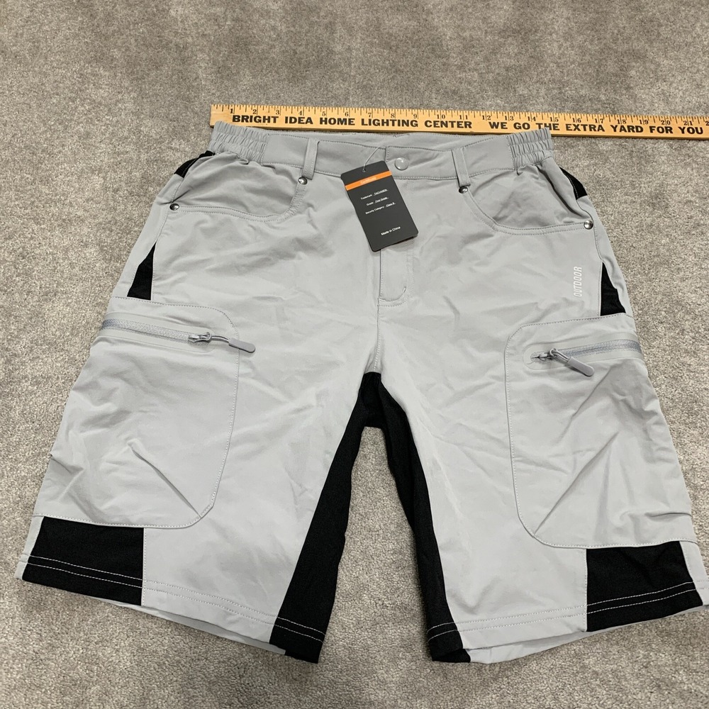 Mens TacVasen Cycling Shorts Outdoor Hiking‎ Quick Dry Cargo M Gray